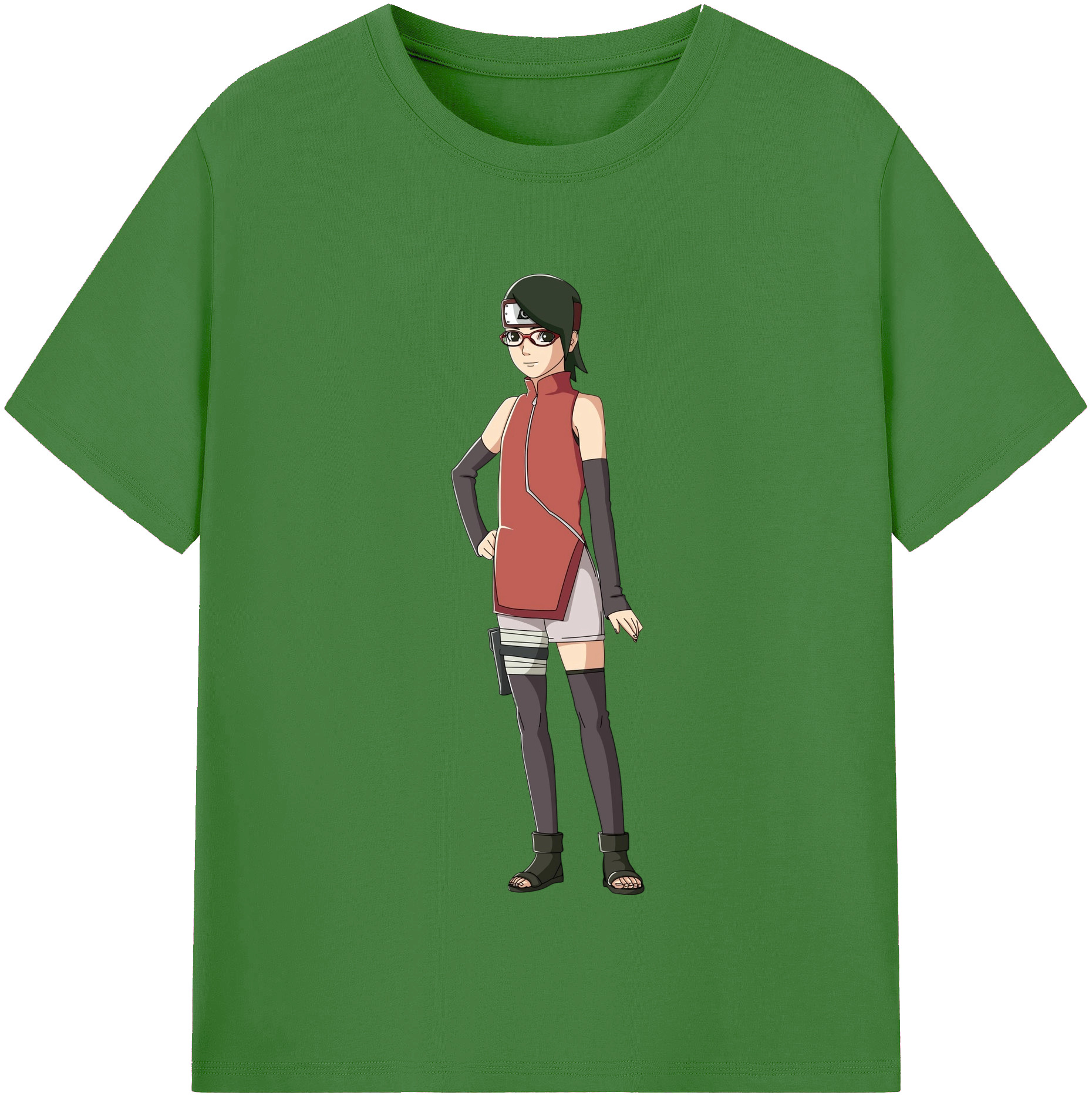 （画像用） NARUTO -ナルト- うちは サラダ Uchiha Sarada レディースカジュアルプリントTシャツ（綿100％）
